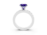 White gold Round Cut Cut Channel Set Diamond Engagement Ring with Four-Prong Setting_3