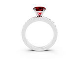 White gold Round Cut Cut Channel Set Diamond Engagement Ring with Four-Prong Setting_3