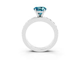 White gold Round Cut Cut Channel Set Diamond Engagement Ring with Four-Prong Setting_3