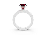White gold Round Cut Cut Channel Set Diamond Engagement Ring with Four-Prong Setting_3