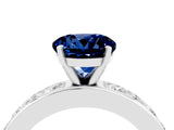 White gold Round Cut Cut Channel Set Diamond Engagement Ring with Four-Prong Setting_4