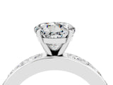 White gold Round Cut Cut Channel Set Diamond Engagement Ring with Four-Prong Setting_4