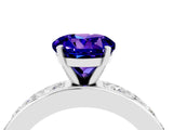 White gold Round Cut Cut Channel Set Diamond Engagement Ring with Four-Prong Setting_4