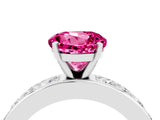 White gold Round Cut Cut Channel Set Diamond Engagement Ring with Four-Prong Setting_4