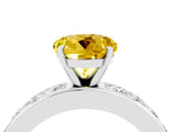 White gold Round Cut Cut Channel Set Diamond Engagement Ring with Four-Prong Setting_4