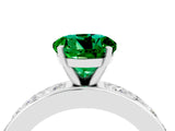 White gold Round Cut Cut Channel Set Diamond Engagement Ring with Four-Prong Setting_4