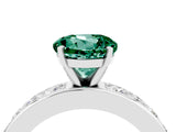 White gold Round Cut Cut Channel Set Diamond Engagement Ring with Four-Prong Setting_4