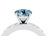 White gold Round Cut Cut Channel Set Diamond Engagement Ring with Four-Prong Setting_4