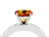 White gold Round Cut Cut Channel Set Diamond Engagement Ring with Four-Prong Setting_4
