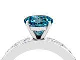 White gold Round Cut Cut Channel Set Diamond Engagement Ring with Four-Prong Setting_4