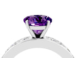 White gold Round Cut Cut Channel Set Diamond Engagement Ring with Four-Prong Setting_4