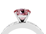 White gold Round Cut Cut Channel Set Diamond Engagement Ring with Four-Prong Setting_4