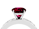 White gold Round Cut Cut Channel Set Diamond Engagement Ring with Four-Prong Setting_4