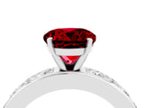 White gold Round Cut Cut Channel Set Diamond Engagement Ring with Four-Prong Setting_4