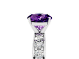 White gold Round Cut Cut Channel Set Diamond Engagement Ring with Four-Prong Setting_5