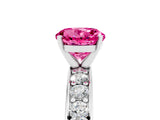 White gold Round Cut Cut Channel Set Diamond Engagement Ring with Four-Prong Setting_5