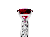 White gold Round Cut Cut Channel Set Diamond Engagement Ring with Four-Prong Setting_5