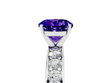 White gold Round Cut Cut Channel Set Diamond Engagement Ring with Four-Prong Setting_5