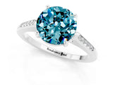 White gold Round Cut Cut Channel Set Solitaire Engagement Ring with Four-Prong Setting_1