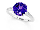 White gold Round Cut Cut Channel Set Solitaire Engagement Ring with Four-Prong Setting_1