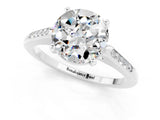 White gold Round Cut Cut Channel Set Solitaire Engagement Ring with Four-Prong Setting_1