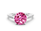 White gold Round Cut Cut Channel Set Solitaire Engagement Ring with Four-Prong Setting_24