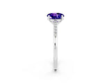 White gold Round Cut Cut Channel Set Solitaire Engagement Ring with Four-Prong Setting_2