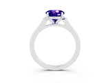White gold Round Cut Cut Channel Set Solitaire Engagement Ring with Four-Prong Setting_3