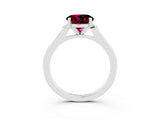 White gold Round Cut Cut Channel Set Solitaire Engagement Ring with Four-Prong Setting_3