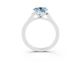 White gold Round Cut Cut Channel Set Solitaire Engagement Ring with Four-Prong Setting_3