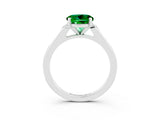White gold Round Cut Cut Channel Set Solitaire Engagement Ring with Four-Prong Setting_3