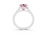 White gold Round Cut Cut Channel Set Solitaire Engagement Ring with Four-Prong Setting_3