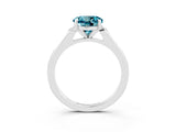 White gold Round Cut Cut Channel Set Solitaire Engagement Ring with Four-Prong Setting_3
