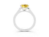 White gold Round Cut Cut Channel Set Solitaire Engagement Ring with Four-Prong Setting_3