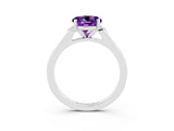 White gold Round Cut Cut Channel Set Solitaire Engagement Ring with Four-Prong Setting_3