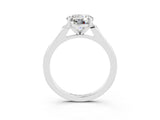 White gold Round Cut Cut Channel Set Solitaire Engagement Ring with Four-Prong Setting_3