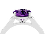 White gold Round Cut Cut Channel Set Solitaire Engagement Ring with Four-Prong Setting_4