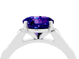White gold Round Cut Cut Channel Set Solitaire Engagement Ring with Four-Prong Setting_4
