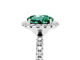 White gold Round Cut Cut Diamond Floral Halo Engagement Ring with Pavé Band and Prong Setting_5