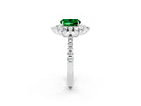 White gold Round Cut Cut Diamond Floral Halo Pave Band with Prong Setting_2