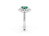 White gold Round Cut Cut Diamond Floral Halo Pave Band with Prong Setting_2
