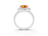 White gold Round Cut Cut Diamond Floral Halo Pave Band with Prong Setting_3
