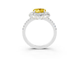 White gold Round Cut Cut Diamond Floral Halo Pave Band with Prong Setting_3