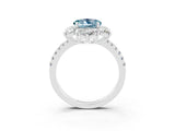 White gold Round Cut Cut Diamond Floral Halo Pave Band with Prong Setting_3