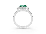 White gold Round Cut Cut Diamond Floral Halo Pave Band with Prong Setting_3