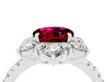 White gold Round Cut Cut Diamond Floral Halo Pave Band with Prong Setting_4