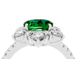 White gold Round Cut Cut Diamond Floral Halo Pave Band with Prong Setting_4