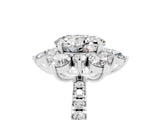 White gold Round Cut Cut Diamond Floral Halo Pave Band with Prong Setting_5