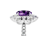 White gold Round Cut Cut Diamond Floral Halo Pave Band with Prong Setting_5