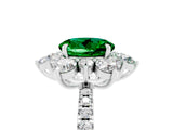 White gold Round Cut Cut Diamond Floral Halo Pave Band with Prong Setting_5